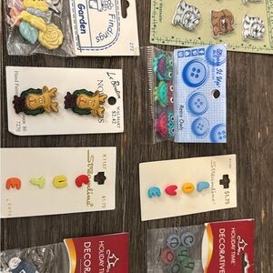 Assorted Kids Decorative Buttons and Embellishments - Multicolor